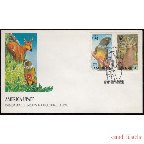 Upaep Chile 1182/83 1993 Cyanoliseus Hippocamelus SPD FDC Sobre Primer Día