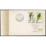 Upaep Venezuela 1644/45 1993 Amazona bardanensis loro bird SPD FDC Sobre Primer Día