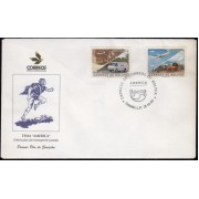 Upaep Bolivia 882/83 1994 Tranvía Furgoneta Carro Avión SPD FDC Sobre Primer Día