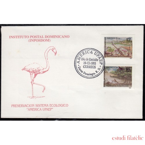 Upaep Rep. Dominicana 1196/97 1995 Lago Enriquillo SPD FDC Sobre Primer Día