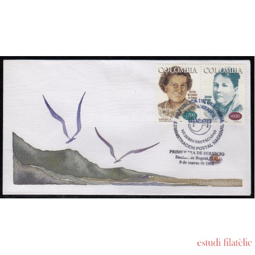 Upaep Colombia 1092-993 1998 Soledad Román Berta  SPD FDC Sobre Primer Día