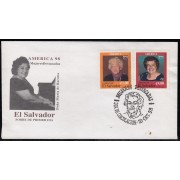 Upaep El Salvador 1364/65 1998 Alice Lardé  SPD FDC Sobre Primer Dí