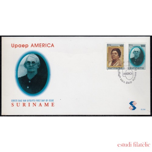 Upaep Suriname 1497/98 1998 Seophie Redmon Grace Ruth SPD FDC Sobre Primer Día