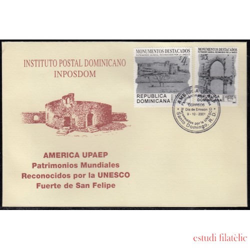 Upaep Rep. Dominicana 1469/70 2001 Fuerte San Felipe SPD FDC Sobre Primer Día