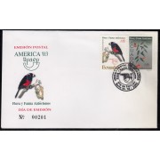 Upaep Ecuador 1769/70 2003 Semnornis Bomarea bird SPD FDC Sobre Primer Día