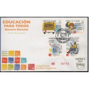 Upaep Ecuador 2048/51 2007 Educación sin exclusión SPD FDC Sobre Primer Día