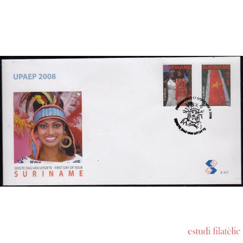 Upaep Suriname 2001/02 2008 Fiestas Nacionales SPD FDC Sobre Primer Día