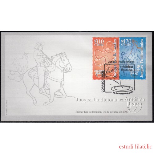 Upaep Chile 1918/19 2009 Juegos tradicionales horse SPD FDC Sobre Primer Día