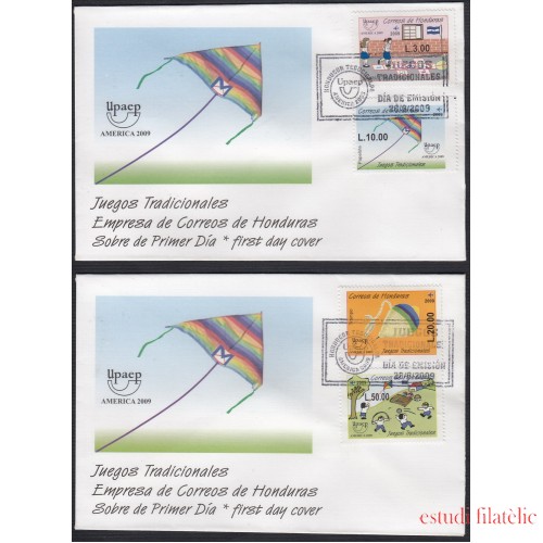 Upaep Honduras 1334/37 2009 Trompo Rayuela Papalote SPD FDC Sobre Primer Día