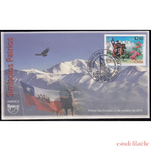 Upaep Chile 1961 2010 Símbolos Patrios bird fauna  SPD FDC Sobre Primer Día