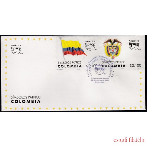 Upaep Colombia 1609/10 2010 Símbolos Patrios SPD FDC Sobre Primer Día