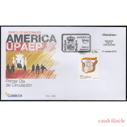 Upaep España 4602 2010  Símbolos Nacionales SPD FDC Sobre Primer Día