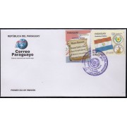 Upaep Paraguay 3041/42 2010 Himno Nacional Bandera SPD FDC Sobre Primer Día