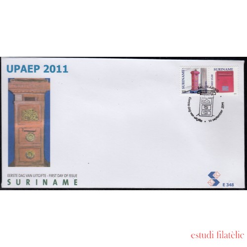 Upaep Suriname 2011 Buzones SPD FDC Sobre Primer Día