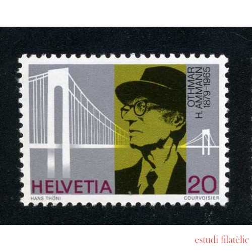 Suiza Switzerland 1076  1979 100 Aniv. de O.H. Ammann, constructor de puentes MNH