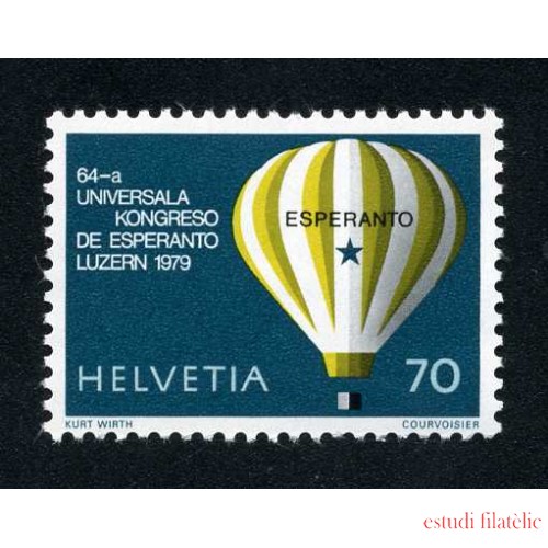 TRA2/S Suiza Switzerland 1078 1979 Congreso mundial de esperanto Lucerne Globo MNH