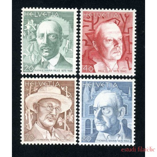 Suiza - 1080/83 - 1979 Pintores y escritores célebres Lujo