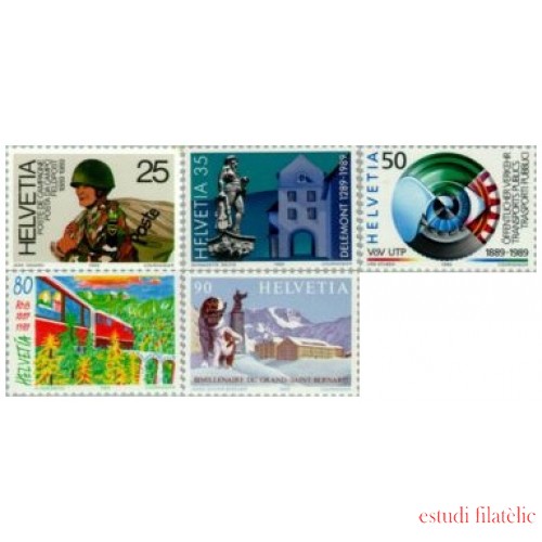 Suiza Switzerland 1314/18 1989 Aniversarios diversos MNH  