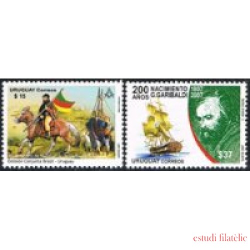 Uruguay 2321/2322 200 Años del Nacimiento de G. Garibaldi MNH