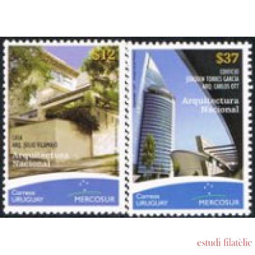 Uruguay 2350/2351 Mercosur. Arquitectura Nacional MNH