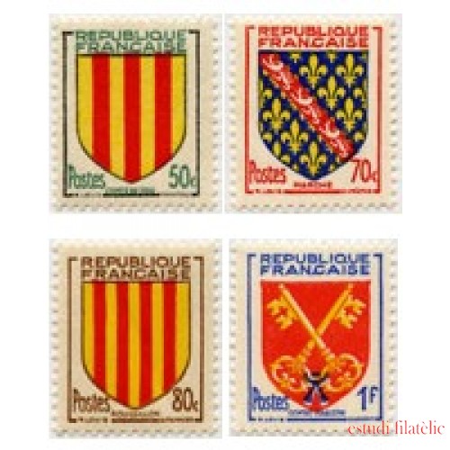 France Francia Nº 1044/47 1955 Escudos de provincias Lujo