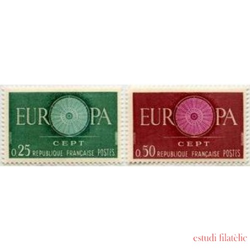 France Francia Nº 1266/67 1960 Europa Lujo