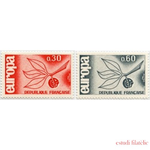 France Francia Nº 1455/56 1965 Europa Lujo