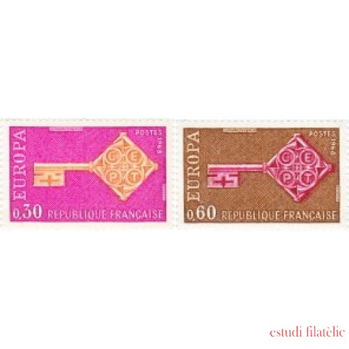 France Francia Nº 1556/57 1968 Europa Lujo