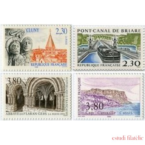 France Francia Nº 2657/60 1990 Serie turística, lujo