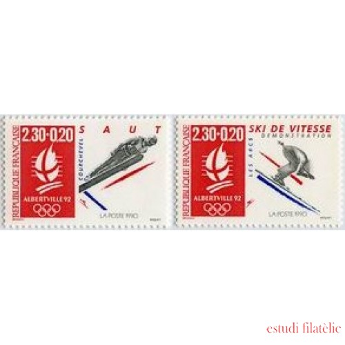 France Francia Nº 2674/75 1990 Olimpiadas Invierno, lujo