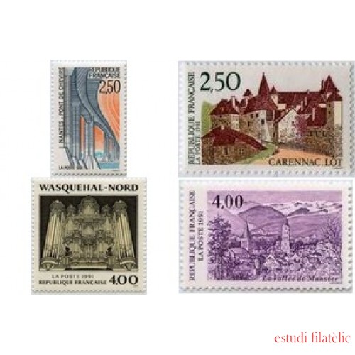 France Francia Nº 2704/07 1991 Serie turística, lujo