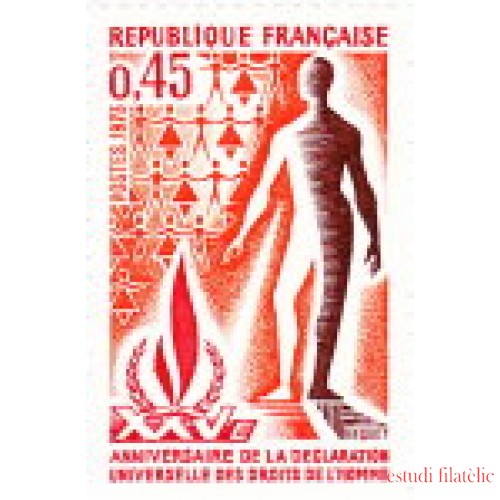 France Francia Nº 1781 1973 25º Aniv. de la declaración de los derechos humanos Lujo