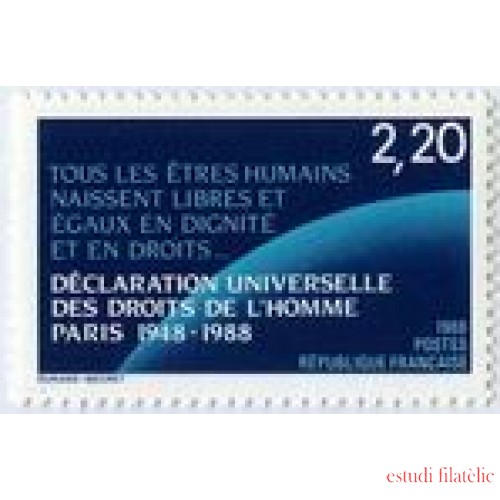 France Francia Nº 2559 1988 Derechos hombre, lujo