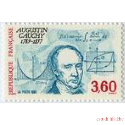 France Francia Nº 2610 1989 Agustn Cauchy , lujo