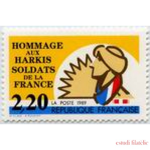 France Francia Nº 2613 1989 Harkis, lujo