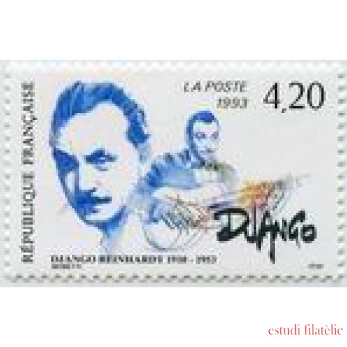 France Francia Nº 2810 1993 Guitarrista Reinhardt , lujo