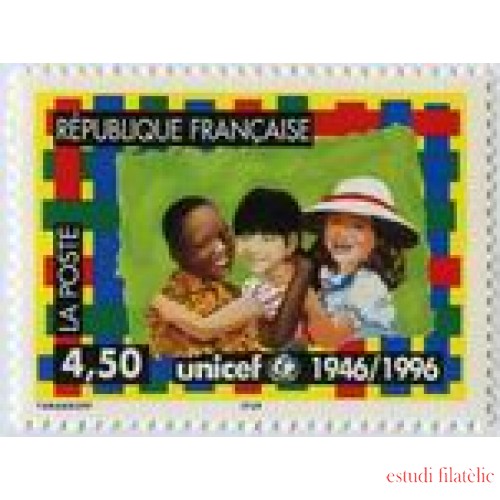 France Francia Nº 3033 1996 UNICEF , lujo