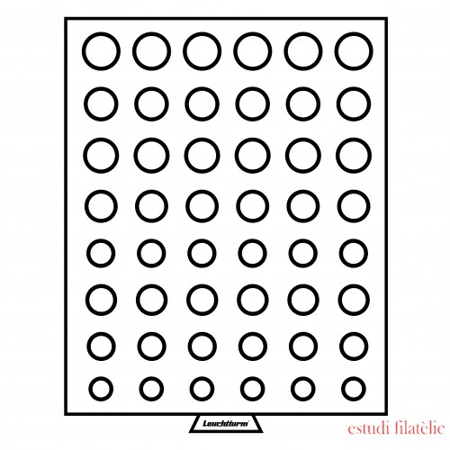 Leuchtturm 303198 Bandeja para 6 series de monedas de euro de curso legal, color humo