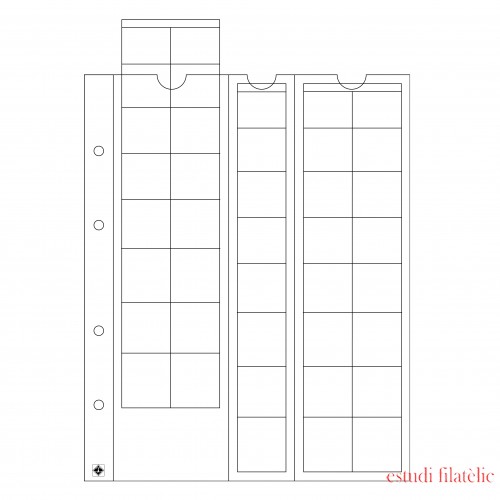 Leuchtturm 308740 Hojas OPTIMA, para series de EURO de hasta 26 mm Ø, transparentes