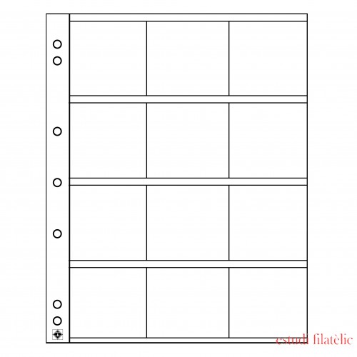 Leuchtturm 310444 Hojas para monedas NUMIS, 12 Cartones de monedas (50x50 mm)