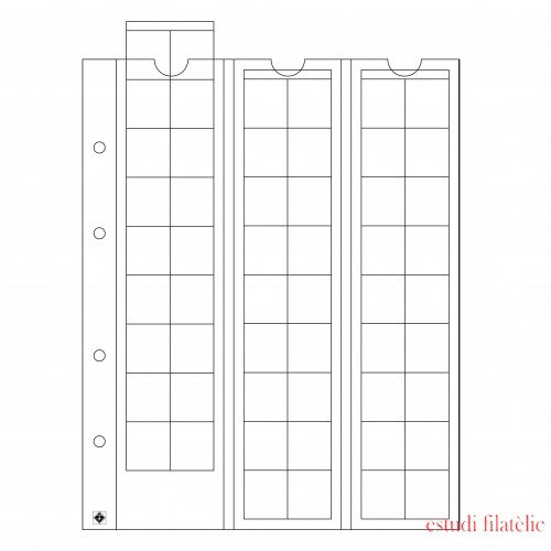 Leuchtturm 315033 Hojas OPTIMA, para 54 monedasde hasta 20 mm Ø, transparentes