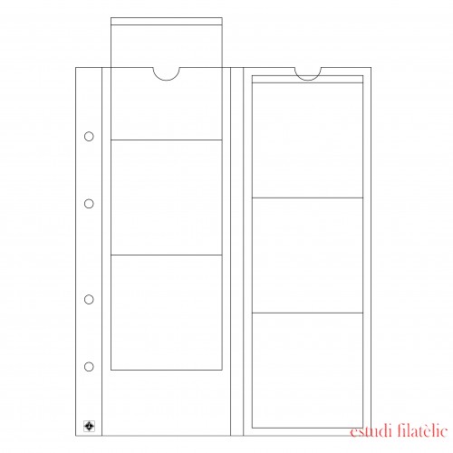 Leuchtturm 316001 Hojas OPTIMA, para 6 monedas de hasta 65 mm Ø, transparentes