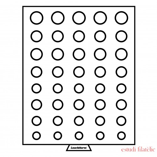 Leuchtturm 316185 Bandeja para 5 series de monedas de euros de curso legal, color humo