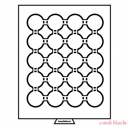 Leuchtturm 327498 Bandeja para monedas 20 divisiones para CAPS 36, color humo
