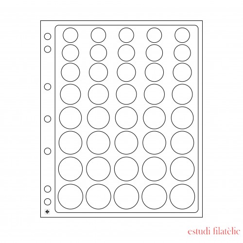 Leuchtturm 327928 hojas ENCAP, transparentes para series de monedas de 5 Euros en cápsulas