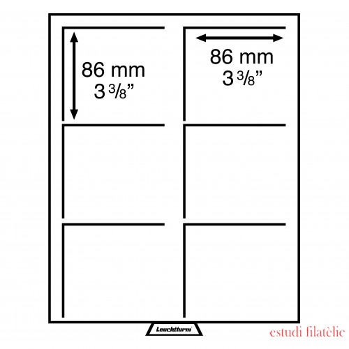 Leuchtturm 331319 Bandeja para monedas 6 divisiones esquinadas con formato 86x86 mm, colorhumo