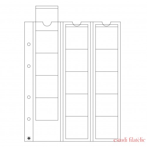 Leuchtturm 338032 Hojas OPTIMA, para 15 monedas  de hasta 42 mm Ø, transparentes