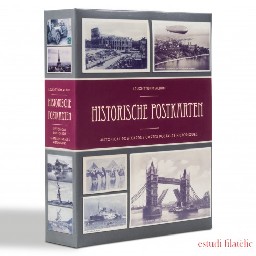 Leuchtturm 348002 Album para 200 tarjetas postales históricas, con 20 fundas transparentes