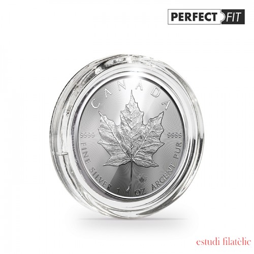 Leuchtturm 365297 Cápsulas ULTRA Perfect Fit para 1 oz. Maple Leaf argent (38,00 mm), paquete de 10