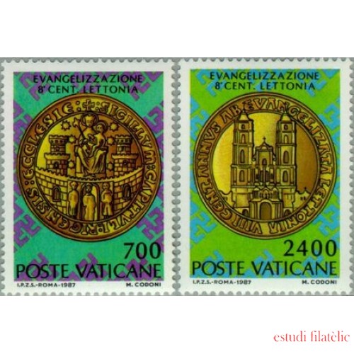 Vaticano - 809/10 - 1987 800º Aniv. de la evangelización de Letonia Lujo